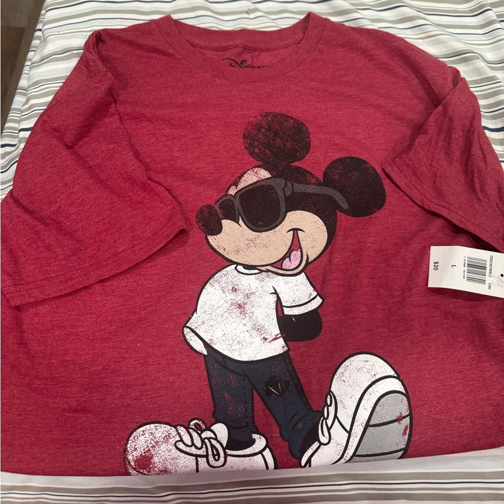 Disney Red Mickey Mouse Short Sleeve Tee